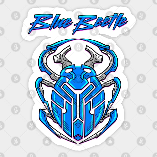 Blue Beetle Scarab Sticker by blackfur